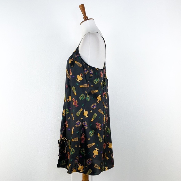 Cacique Black Perfume Print Silky Chemise Slip - Picture 4 of 7